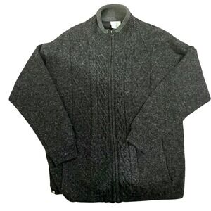 Aran Craft Irish wool zip up Cardigan, Men's Medium